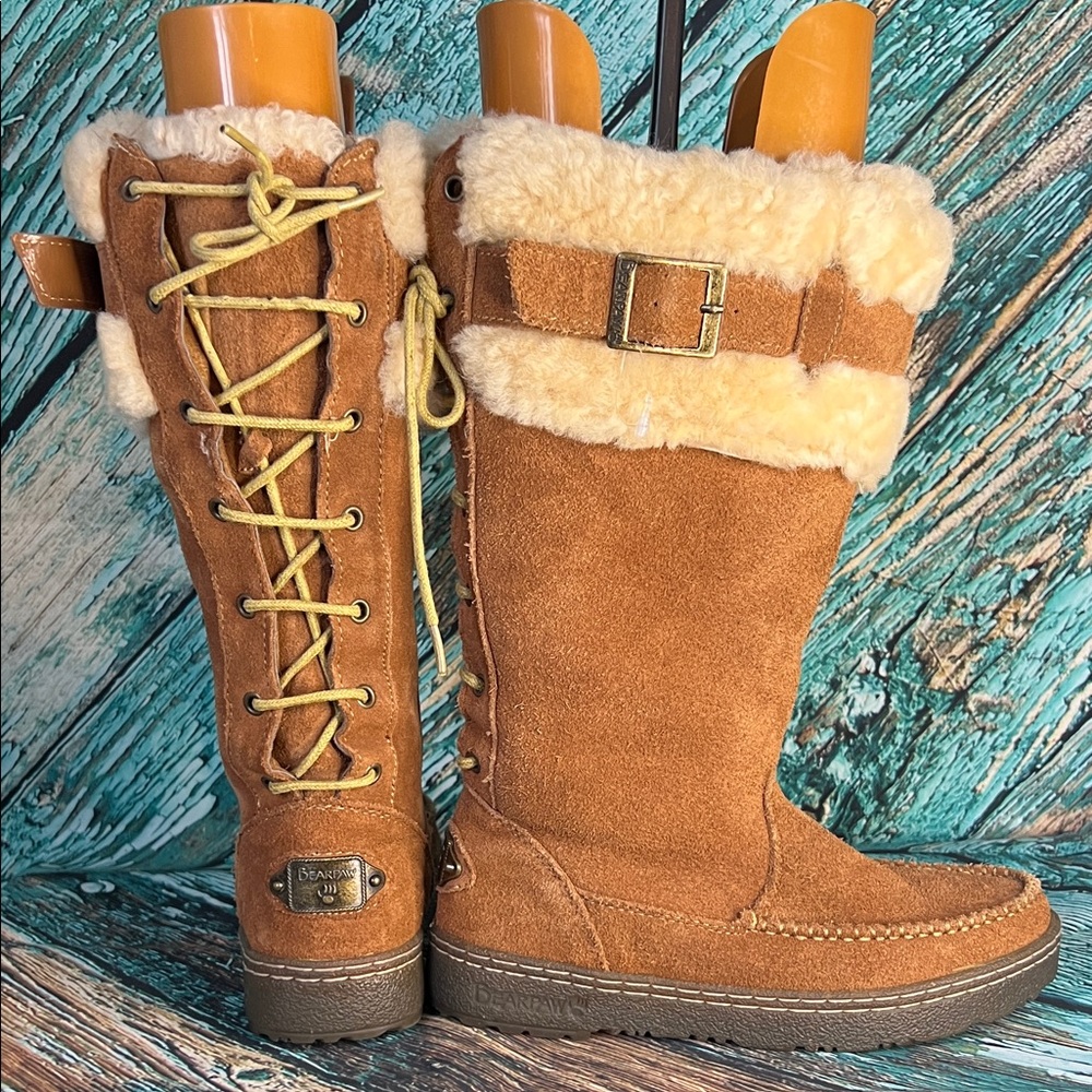*BEARPAW Luggage Siren Suede n Wool Lace up Boots